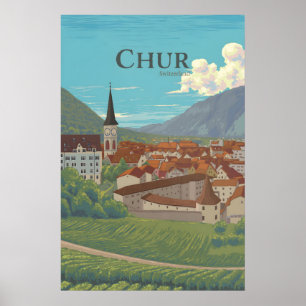 Chur Schweiz Reiseplakat Poster