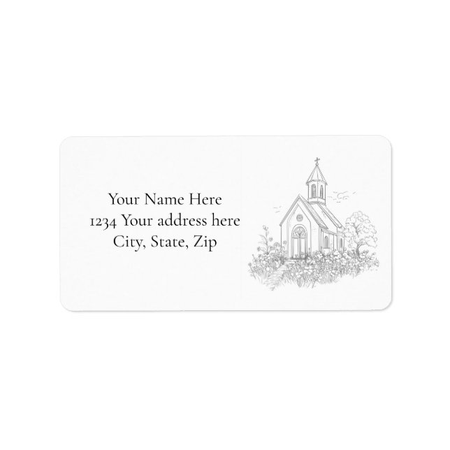 Church Address Label Adressaufkleber (Vorne)