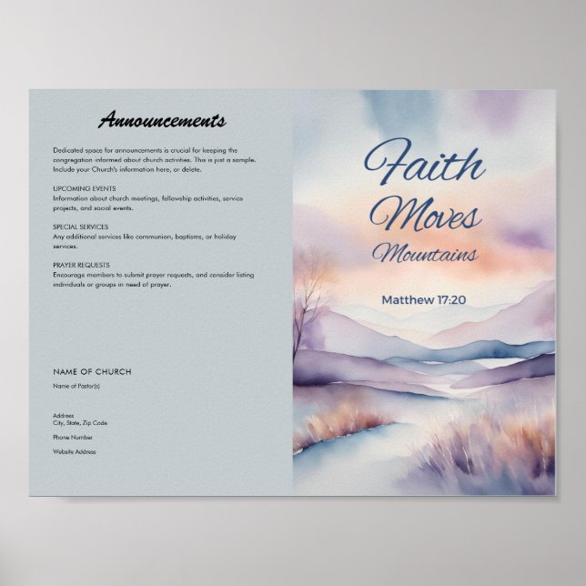 Church Bulletin zum Herunterladen und Drucken Poster (Vorne)