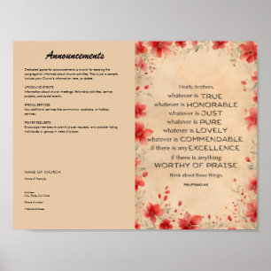 Church Bulletin zum Herunterladen und Drucken Poster