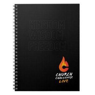 Church Challenge KINGDOM WISDOM FREEDOM Flame Notizblock