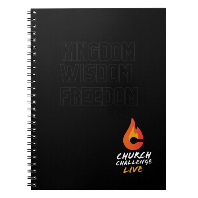 Church Challenge KINGDOM WISDOM FREEDOM Flame Notizblock (Vorderseite)