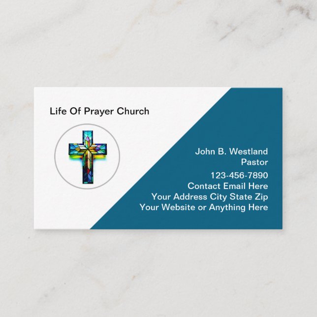Church Christlich Cross Theme Business Cards Visitenkarte (Vorderseite)