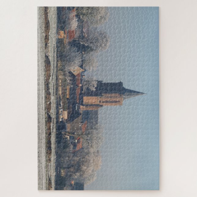 Church Dutch village winter,  Puzzle (Vertikal)