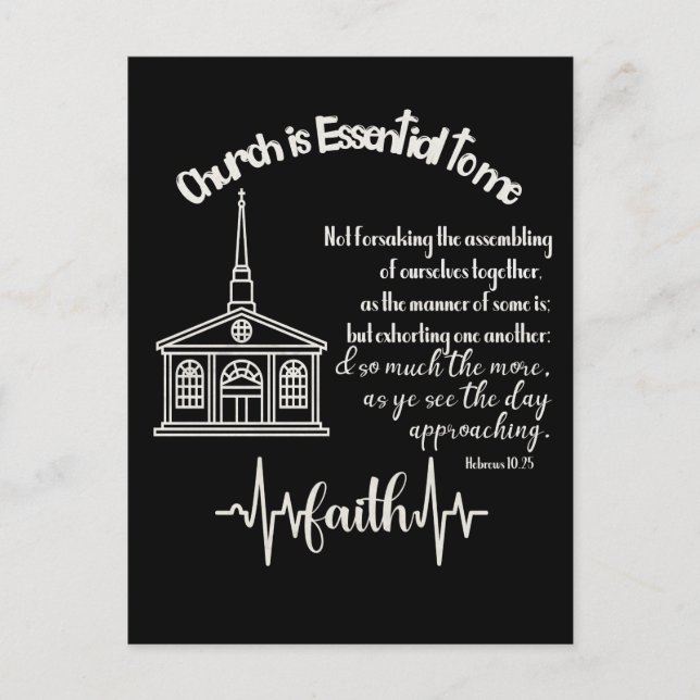Church Essential to Me with Bible Verse Quote Postkarte (Vorderseite)