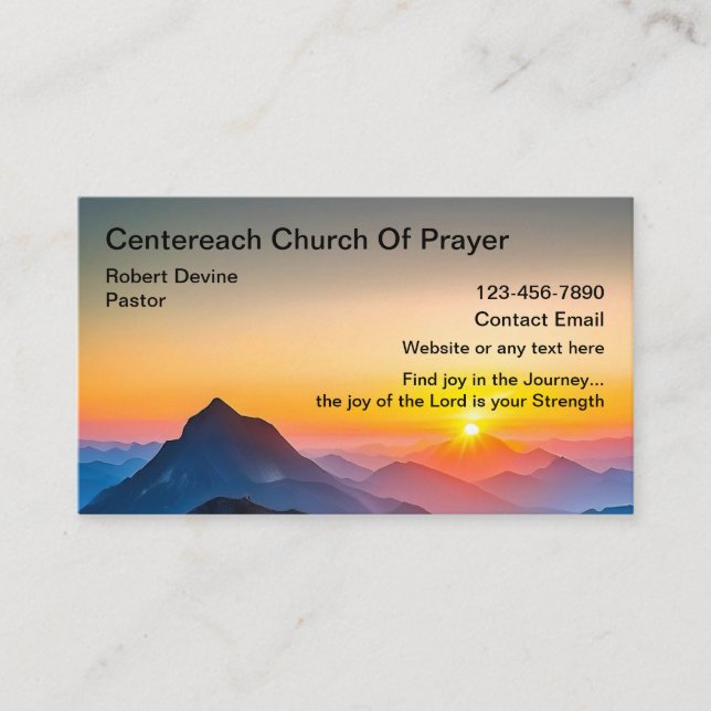 Church Gebet Business Cards Landschaftlich Sunset Visitenkarte (Vorderseite)