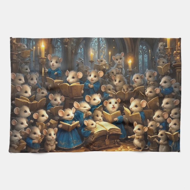Church Mouse Choir Geschirrtuch (Horizontal)