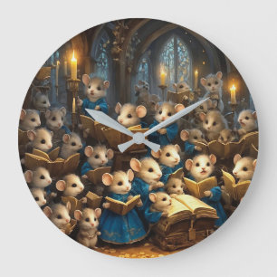 Church Mouse Choir Große Wanduhr