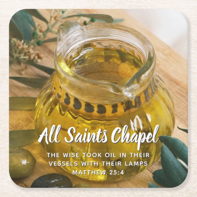 Church Name Bible Verse Rechteckiger Pappuntersetzer (Vorderseite)