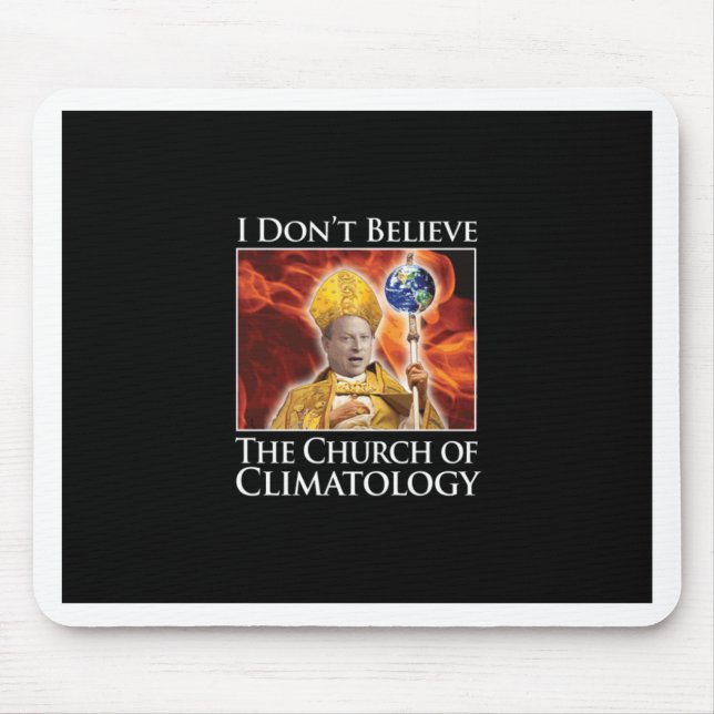 church_of_climatology_blk_stkr mousepad (Vorne)