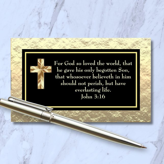 Church Pastor Gold And Black KJV Evangelist Card Visitenkarte (Church Pastor Gold And Black Evangelist Cards)