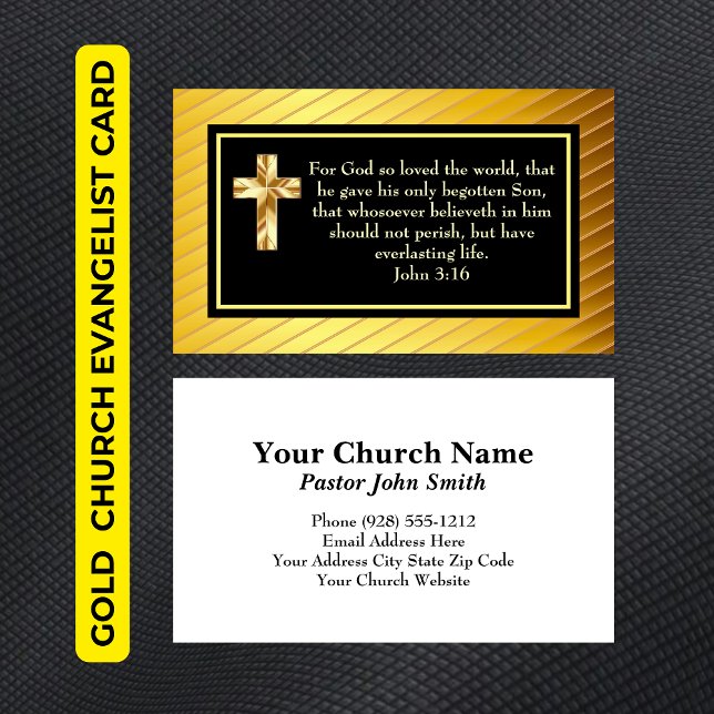 Church Pastor Gold KJV John316 Evangelist Card Visitenkarte (Gold KJV John316 Evangelist Card)