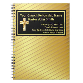 Church Pastor schwarz und gold Notebook Notizblock