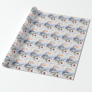 Church Patriotic Themed Christmas Wrapping Papp Geschenkpapier