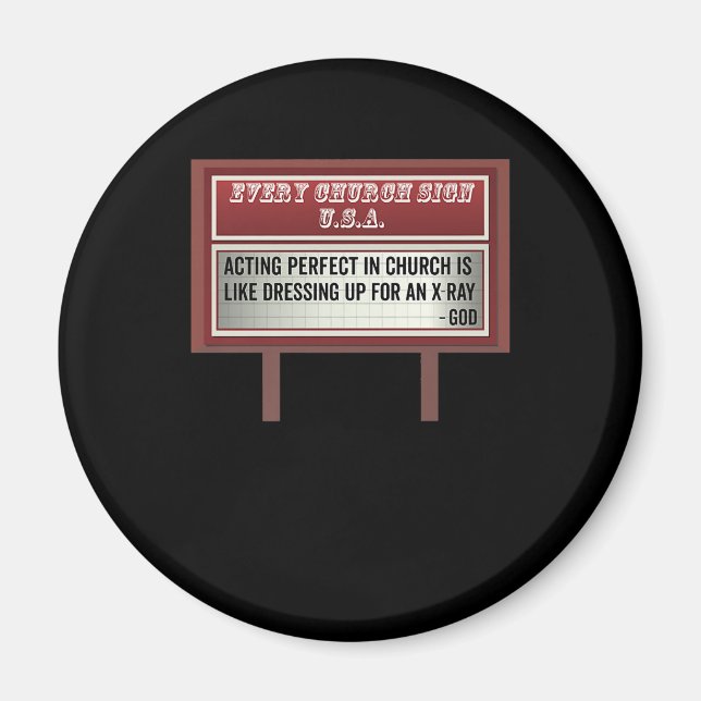 Church Relboard Signs Christlich Joke Schauspiel Magnet (Vorne)