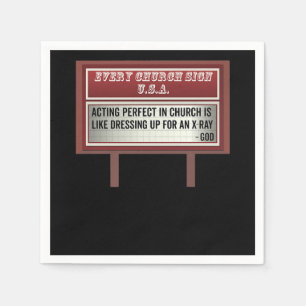 Church Relboard Signs Christlich Joke Schauspiel Serviette
