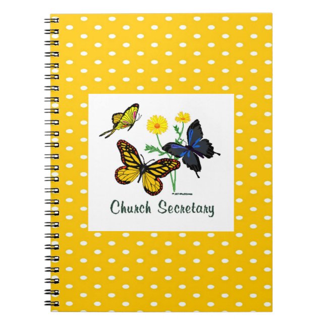 Church Secretary Butterfly Notebook Notizblock (Vorderseite)