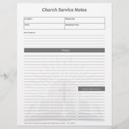 Church Service Christlich Bible Notes grau Briefbogen