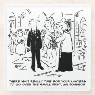 Church Service Wedding Vicar sagt Nein zu Anwälten Glasuntersetzer