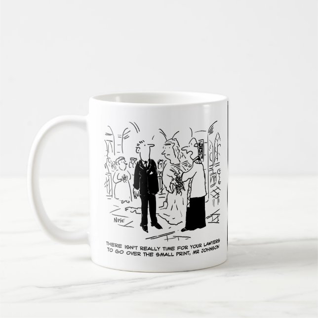 Church Service Wedding Vicar sagt Nein zu Anwälten Kaffeetasse (Links)
