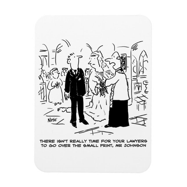 Church Service Wedding Vicar sagt Nein zu Anwälten Magnet (Vertikal)