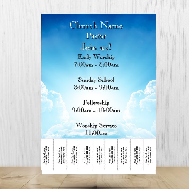 Church Services Flyer (Blue Sky Stairs Church Services Flyer)