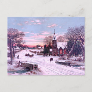 Church Services Weihnachtsabend Feiertagspostkarte
