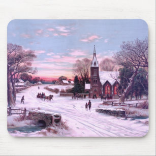 Church Services Weihnachtsabend Mousepad