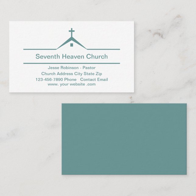 Church Theme Modern Simple Business Cards Visitenkarte (Vorne/Hinten)