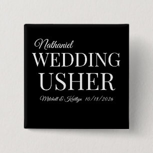 Church Usher Wedding Button