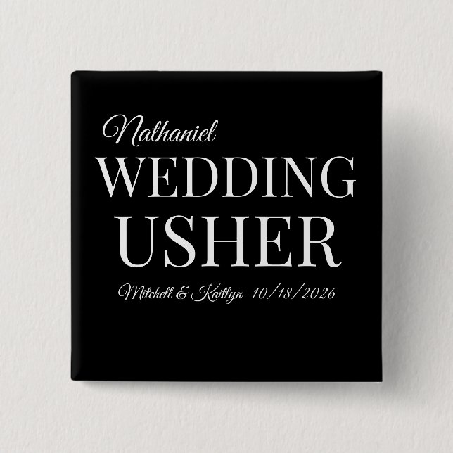 Church Usher Wedding Button (Vorderseite)