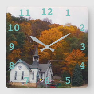 Church Wall Clock Quadratische Wanduhr