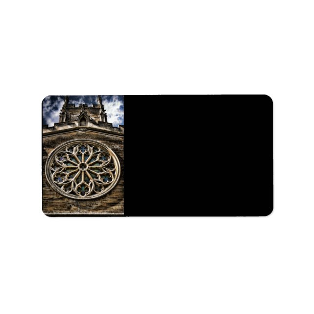 Church Window HDR art address label (M) Adressaufkleber (Vorne)