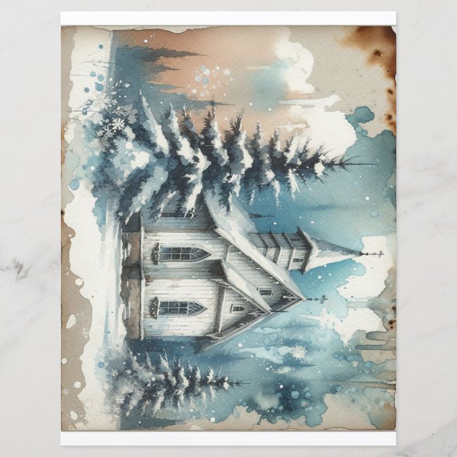 Church Winter Szene (Vorderseite)