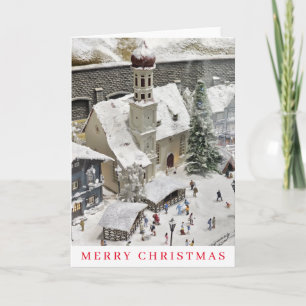 Church winter view: Weihnachtskarte Feiertagskarte