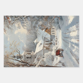 Church Winter Wonderland Decoupage Geschenkpapier Set