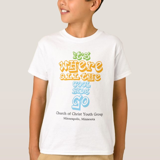 Church Youth Group Teirt Shirt Christlich Cross (Vorderseite)