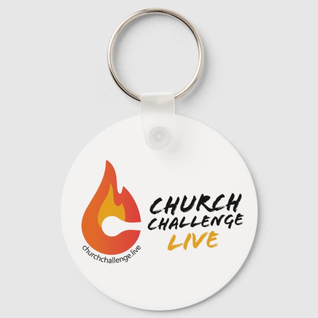 CHURCHALLENGE LIVE Orange Flame Schlüsselanhänger (Vorderseite)