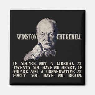 Churchill auf Konservativen und Liberalen Magnet