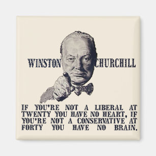 Churchill auf Konservativen und Liberalen Magnet