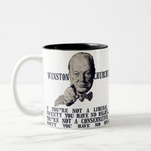 Churchill auf Konservativen und Liberalen Zweifarbige Tasse