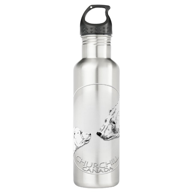 Churchill Bear Art Bear Edelstahlflasche (Vorderseite)