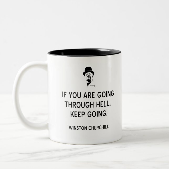 Churchill Behielt durch Hell-BK Zweifarbige Tasse (Links)