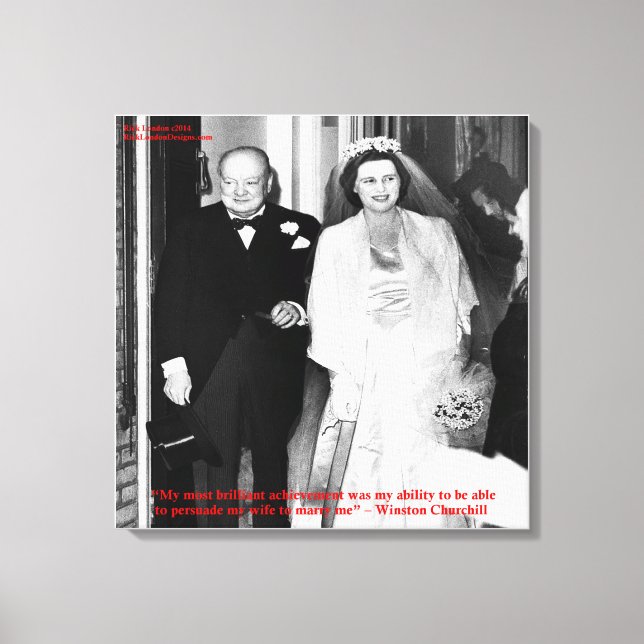 Churchill & Berühmtes Zitat zur Ehe Canvas Print Leinwanddruck (Vorderseite)