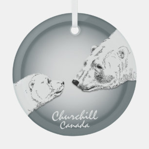 Churchill Canada Ornament Polar Bear Keepake Aus Glas
