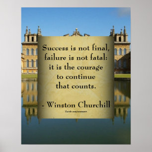 Churchill Erfolgszitat Blenheim Erbe Poster