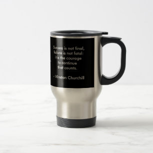 Churchill-Erfolgszitat Historischer Reisebecher