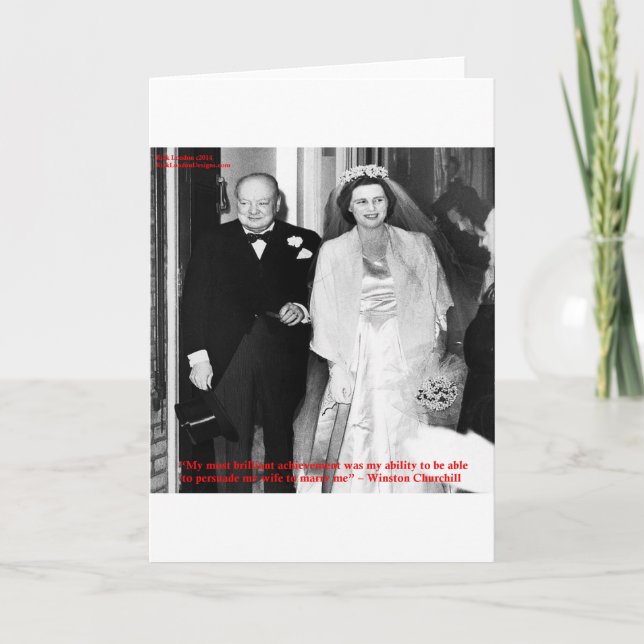 Churchill & Famous Marriage Quote Karte (Vorderseite)