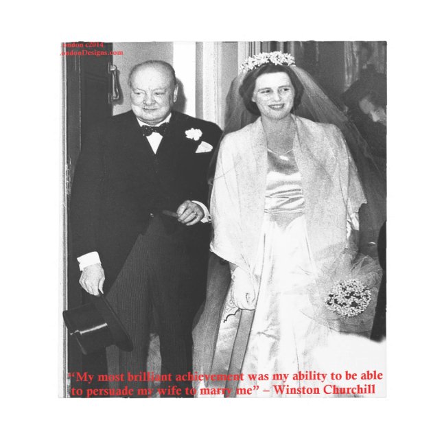 Churchill & Famous Marriage Quote Notizblock (Vorderseite)