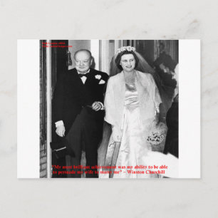 Churchill & Famous Marriage Quote Postkarte